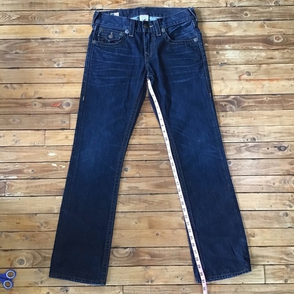 TRUE Religion Ricky Big T men jeans 100% cotton denim dark blue size 30 - Picture 12 of 15